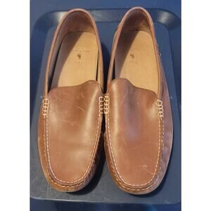 POLO RALPH LAUREN WOODLEY TAN LEATHER DRIVING LOAFERS SIZE 14D Preppy Comfort